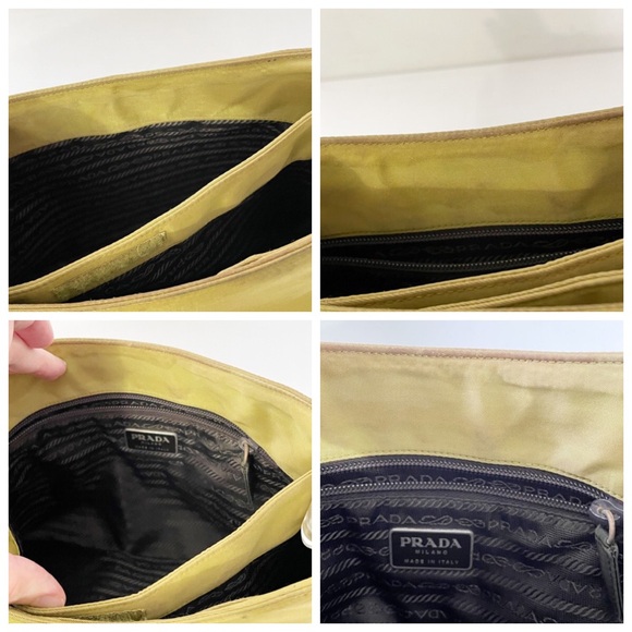 Prada green Tessuto nylon clear plexiglass handle shoulder bag vintage - Picture 8 of 11